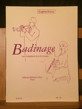 Eugène Bozza Badinage partition pour trompette ut / sib et piano Leduc