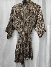 Victoria’s Secret Sexy Satin Silky Robe Leopard Animal Print Belt Women Size M/L