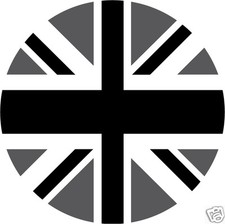 4 x sticker auto moto velo valise pc portable Rond Union Jack black 67mm
