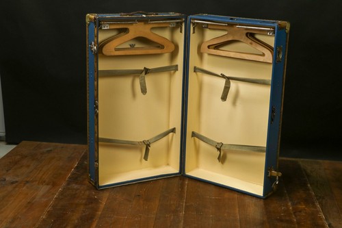 Malle double penderie bleue