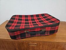 Valise vintage tissu écossais