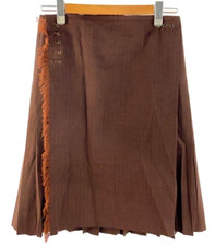 Jean Paul Gaultier Homme Brown Wool Wrap Kilt Skirt Size 48 Japan Used Free Ship