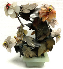 Antique China Hard Stone Pot Flower Tree Bonsai