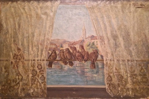 Tableau peinture hst vue aux - peinture,