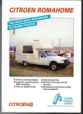 Citroen C15 Romahome Motor Caravan 1992-1993 UK Market Foldout Brochure Visa