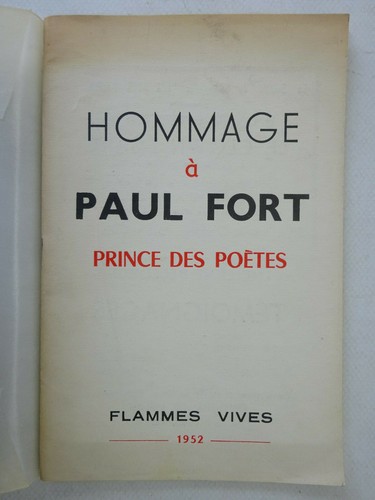 Hommage paul fort prince - hommage,