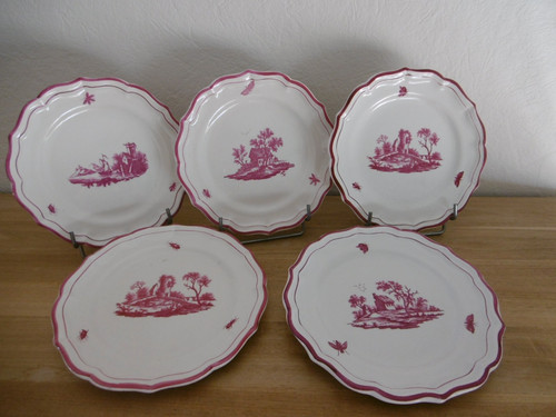 Cinq assiettes dessert - cinq,