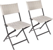 Chaises de Bistro Rotin Marron Chaise de Balcon Pliante Jardin Terrasse