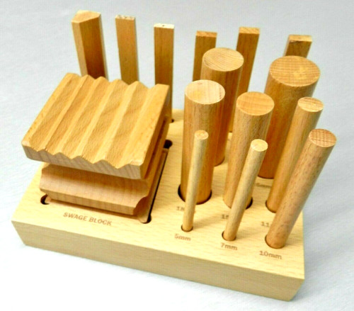 Wooden block set dapping swage - block,