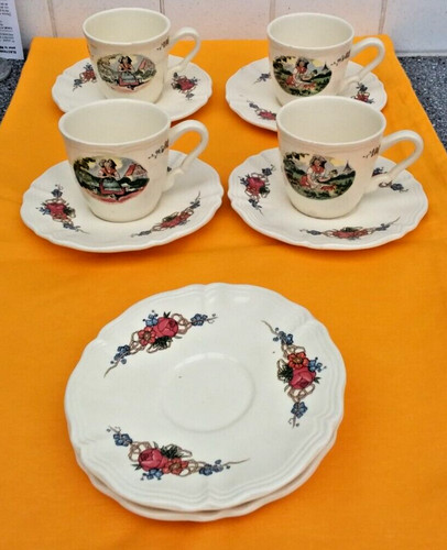 Tasses soucoupes en - et, 6
