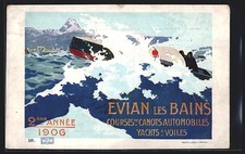 CPA Illustrateur Evian les