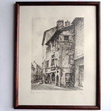 Romanesque House Cluny Engraving Soft Size Signed Leopold Robin Original Print