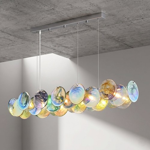 Lustre suspension verre irisé - verre,