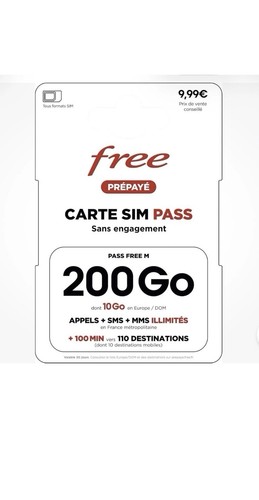 Carte sim prépayé free - prépayé,