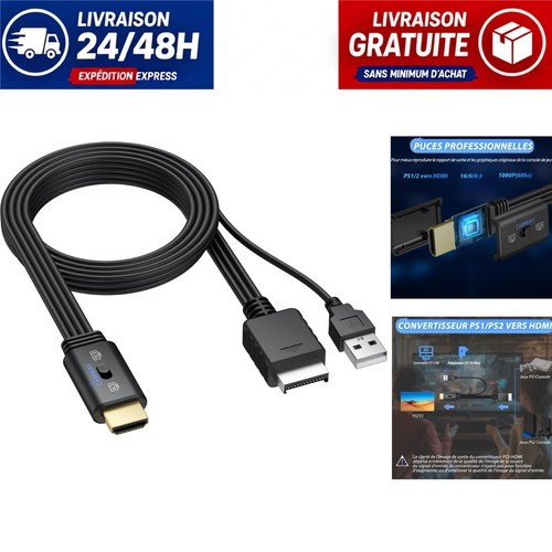 Adaptateur hdmi ps2 ps1 1080p - adaptateur,