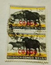 Congo Belge Congo  timbre bufles  par 2 se tenant (ref c)