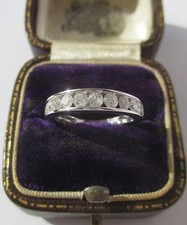 Bague demie Alliance Or blanc massif 18 carats 3,1g - Diamants 0,60ct Mariage