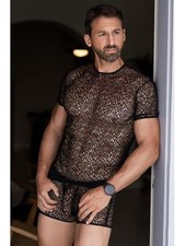 T-shirt noir sexy filet