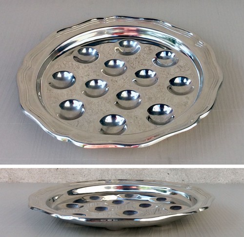 Assiette escargots inox - assiette,