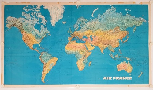 Affiche carte planisphère air - carte,