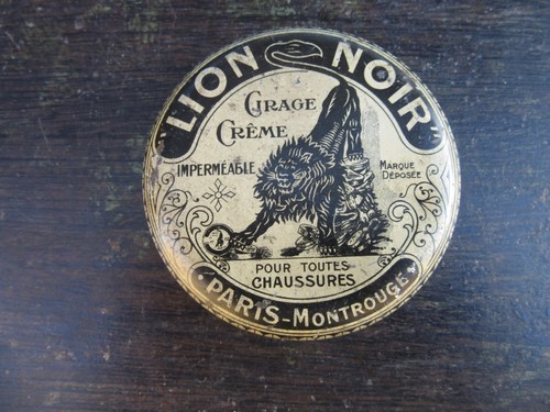 Lion noir boite métal - noir, en