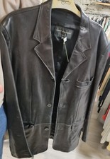 Veste noir en cuir véritable