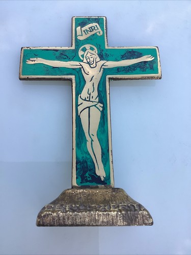 Crucifix bronze emaux - crucifix,