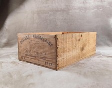 Wooden case wine bottle Chateau Magdelaine Saint Emilion France vintage 1980