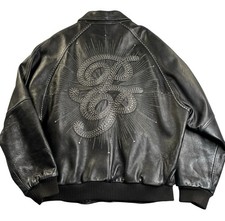 VTG Pelle Pelle Marc Buchanan Rhinestone Studded Mens Leather Jacket Size 48