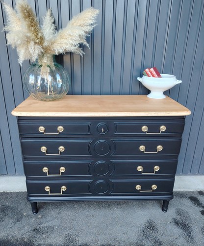 Commode relookée merisier - commode,