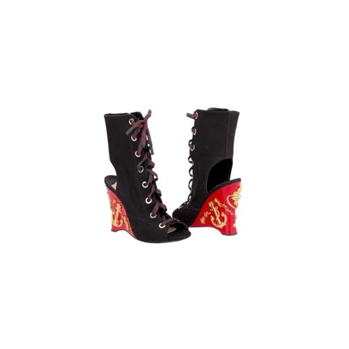 Prada embellished wedge suede - prada,