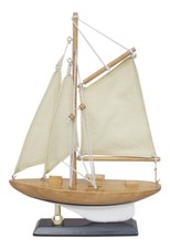 Yacht à voile Maquette de bateau en Bois 15 x 22,5 cm Sea-Club