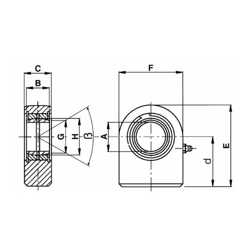 Tête rotule ø - tête, 20