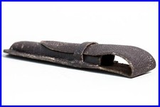 1960's BLACK BROWN Saffian LEATHER pouch/ ETUI for 1 Fountain pen