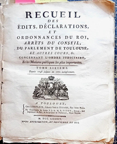Toulouse recueil des - recueil, edits