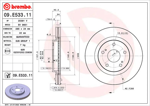 Disque frein avant brembo - frein,