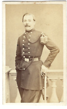 Photo CDV Belgian military officer circa 1865 White Antwerp Belgium