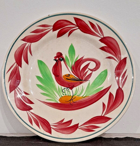 Assiette décor coq - décor, faïence