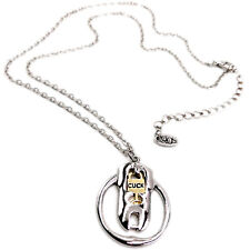 Silver Locked Up Chastity Necklace"  Belt Chain Swinger BBC QOS Cuckold Jewelry 