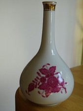 HEREND BEAU VASE SOLIFLORE MODELE APPONYI ROSE PORCELAINE   ht 13 cm