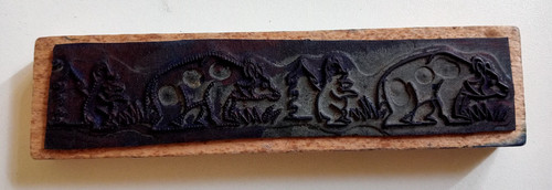 Ancien tampon encreur sur - sur, bois