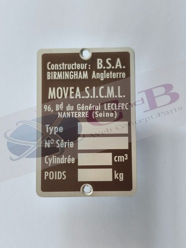 Plaque bsa movea - ,