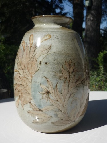 Vase grès décor oiseau - en, à