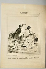 BEAUMONT EDOUARD DE(1821-1888)-LITHO ORIGINAL DU CHARIVARI-1850-FARIBOLES-N°61
