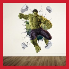 GRAND STICKER GEANT MURAL 60X40 HULK DECO POSTER MARVEL JEU JOUET ENFANT CHAMBRE