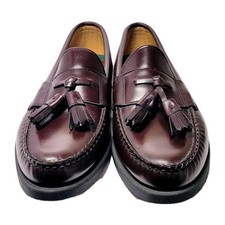 Sebago Handsewn in USA Black Leather Half Strap Tassel Loafers Men's Size 9.5 D