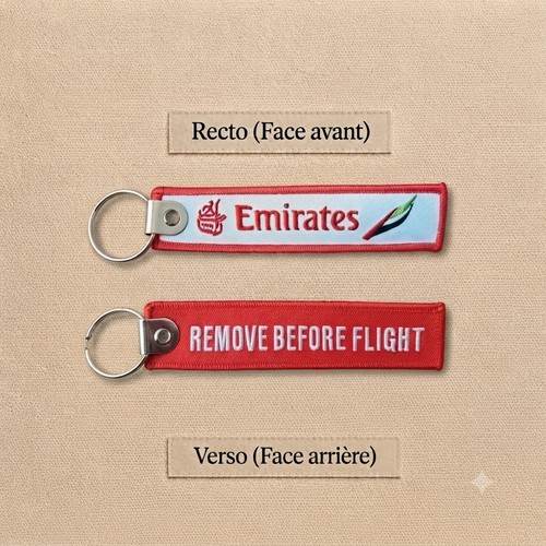 Porte clé brodé avion flamme - avion,