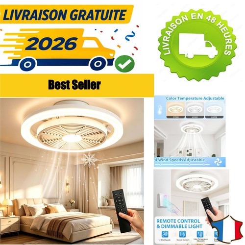 Ventilateur plafond led ø40cm - plafond,