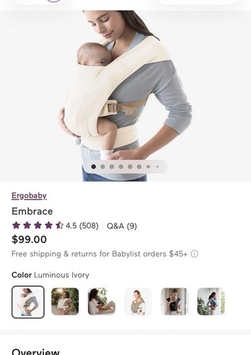 Ergobaby embrace luminous - ergobaby,