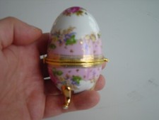Vintage Porcelain Hinged Egg, English Ceramic Box Egg, Decorative Egg